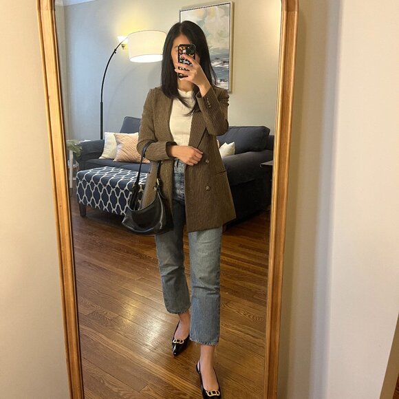 Aritzia Wilfred Margaux Plaid Double Breasted Blazer - Picture 3 of 3